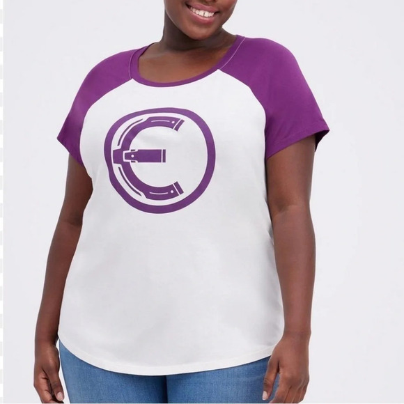 Torrid marvel the externals logo white Tshirt size 4 - Picture 1 of 3